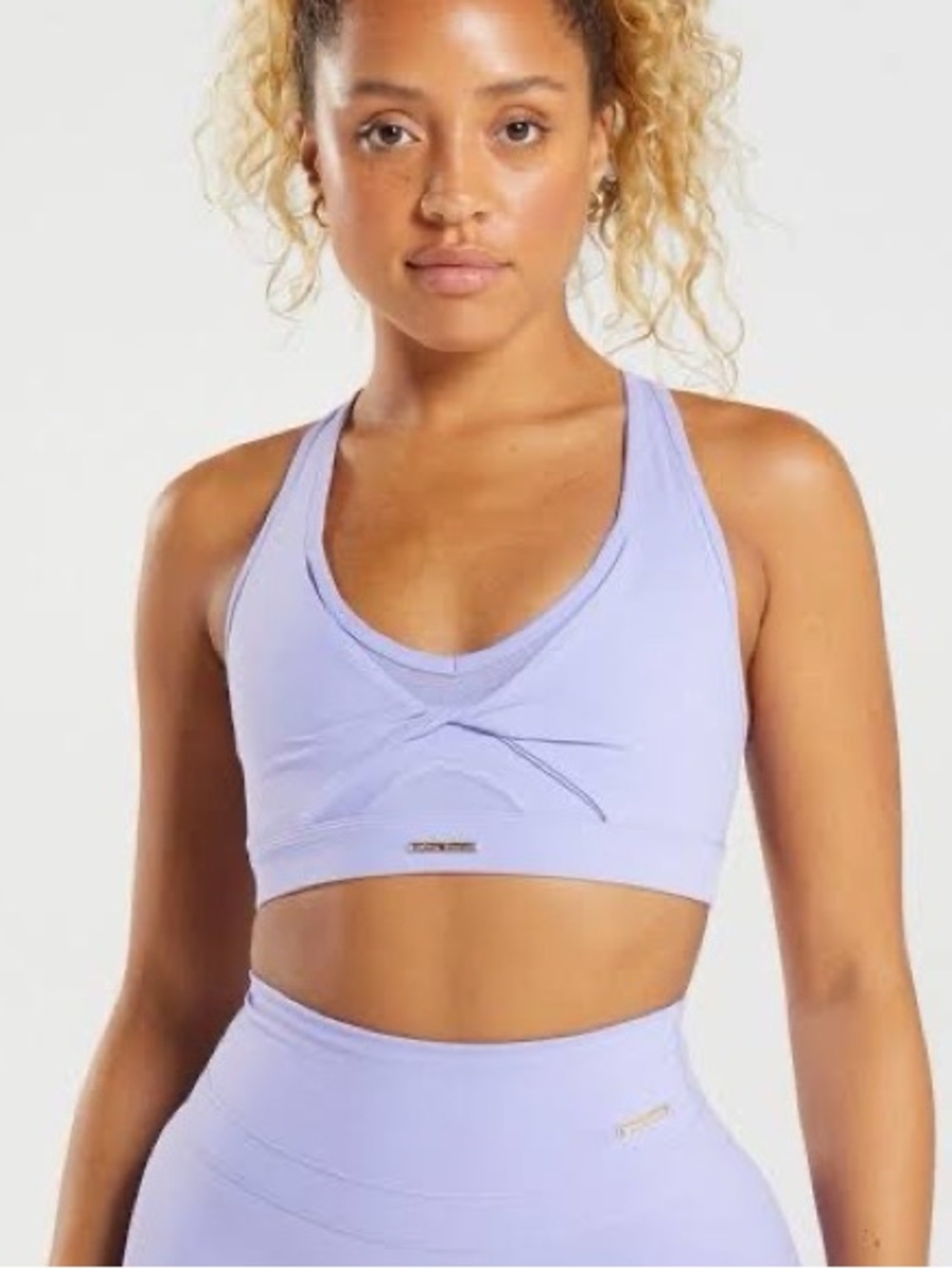 Gymshark Whitney Simmons Twist Front Sports Bra Lilack Size Medium